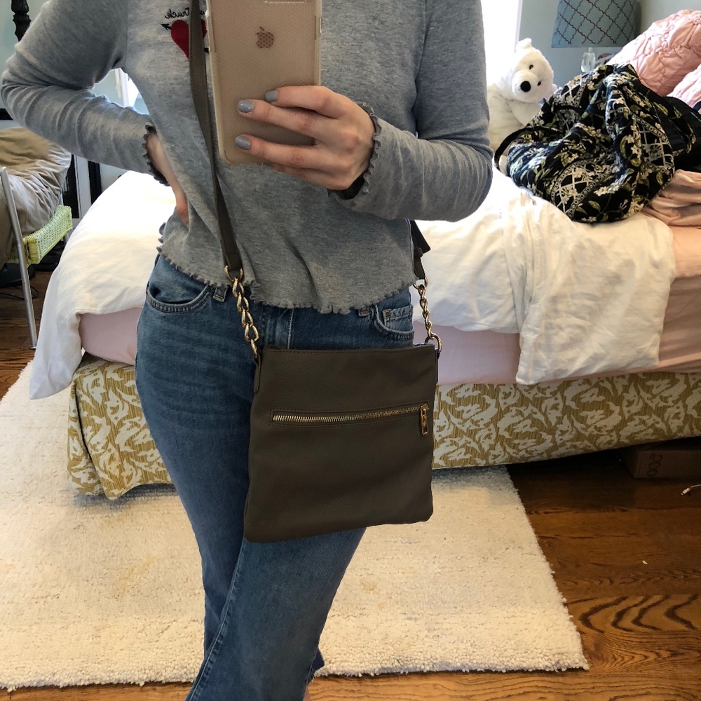Taupe Mauve Rose Gold Cross Body